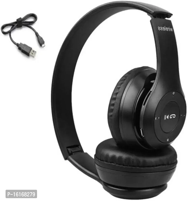 New P47 Wireless Bluetooth Over-Ear Headphones  Features:  Noise Cancelling  - Black
