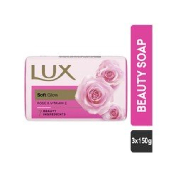 Lux Soft Glow Rose & Vitamin E Beauty Soap: 3X150 gms