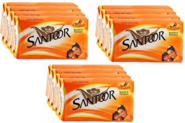 Santoor Sandal & Turmeric Soap: 4x75 gms