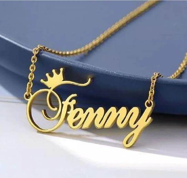 Gold Plated Crown Name Nacklace