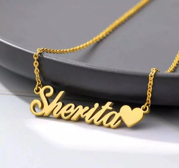Gold Plated Heart Name