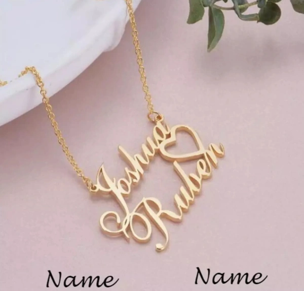 Gold Plated Heart Shape Name