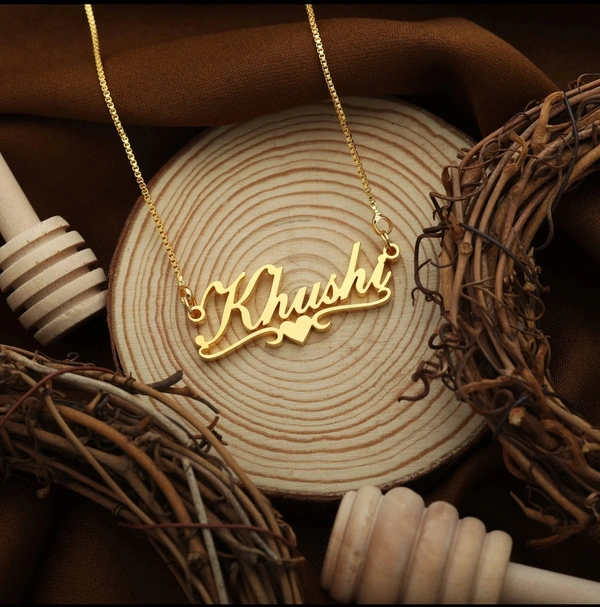 Bottom Heart Style Name Necklace ? Gold