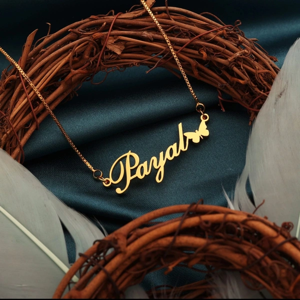 Butterfly Style Name Necklace ? Gold