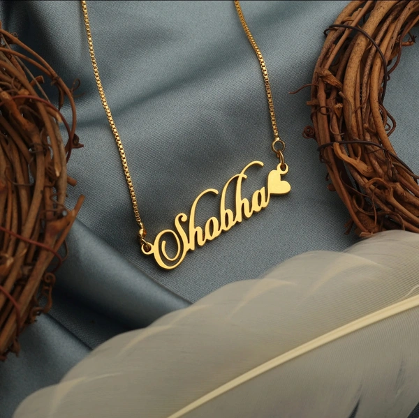 Heart Style Name Necklace ? Gold