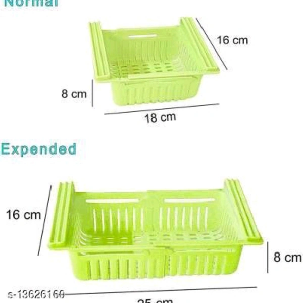 Adjustable Fridge Storage Rack Set 4 Pc - multicoloured