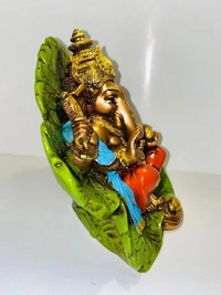 Lord Ganesha On Leaf Patra