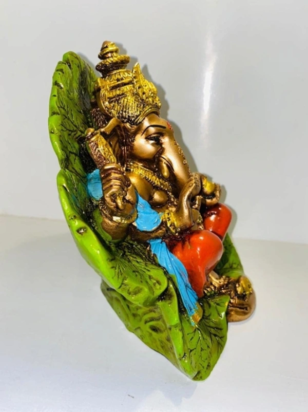 Lord Ganesha On Leaf Patra