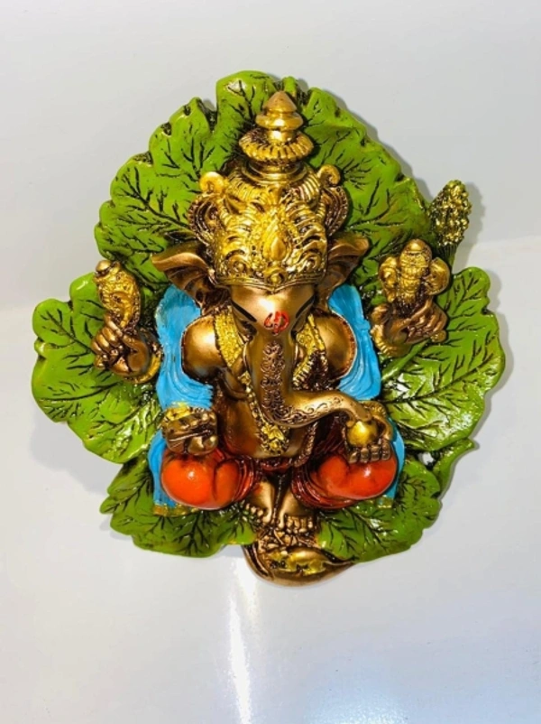 Lord Ganesha On Leaf Patra
