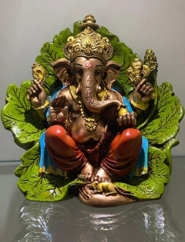 Lord Ganesha On Leaf Patra