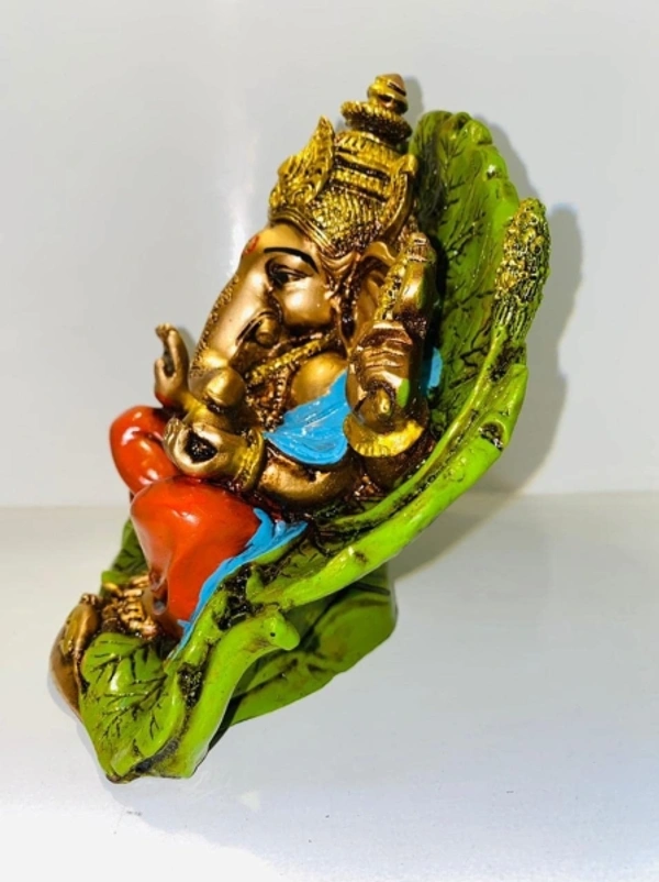 Lord Ganesha On Leaf Patra