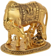 Kamdhenu Cow Metal Gold Plated - Gold