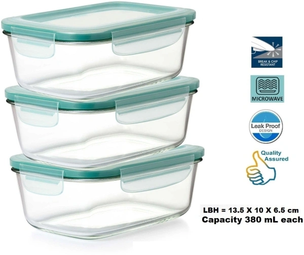 Borosilicate Glass Container. Microwave Glad Set Of 3
