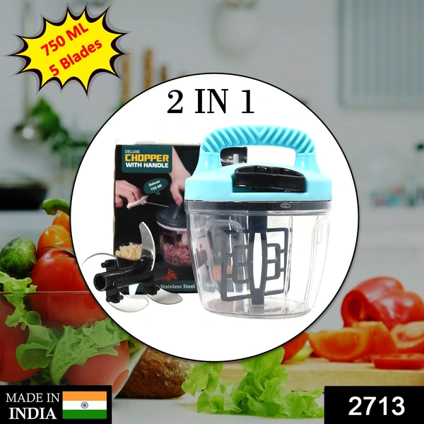 Deo Dap 2713 2 in 1 Handy Chopper 750 ML used widely in all kinds of household kitchen purposes for cutting and chopping of types of vegetables and fruits etc. - 483
