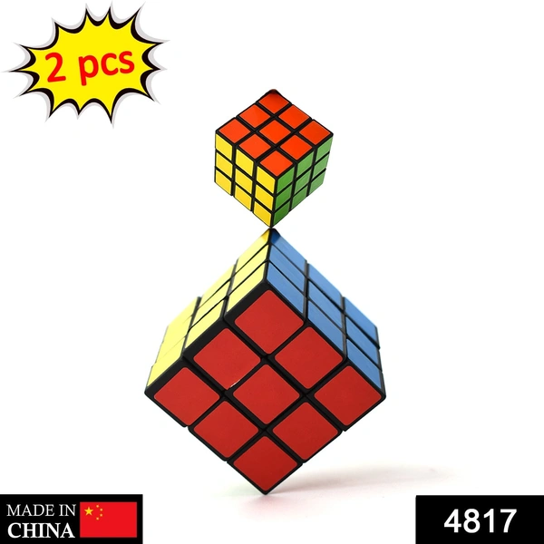 Deo Dap 4817 Plastic Fancy 3x3 Small Cube Puzzles Game - 2 Pieces (Multicolour) - 55