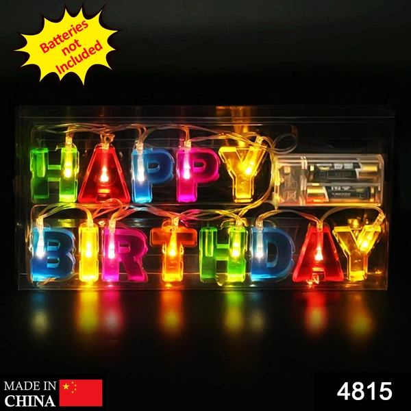 Deo Dap 4815 Decoratives Plastic Happy Birthday 13 LED Letter Battery Operated String Lights, Outdoor String Lights (Multicolour) - 244