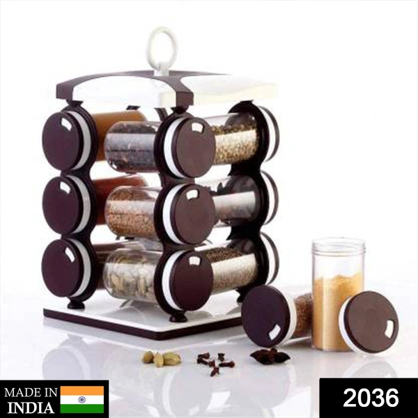 Deo Dap 2036 Spice jar Set - Food Grade Plastic 12pcs Spice jar (Brown Box) - 1560
