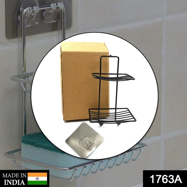 Deo Dap 1763A 2 Layer SS Soap Rack used in all kinds of places household and bathroom purposes for holding soaps. - 736