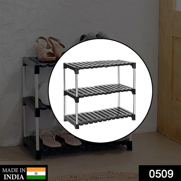 Deo Dap 0509 3-Tier Fouldable Solid Stainless Steel Shoe Rack - 3975