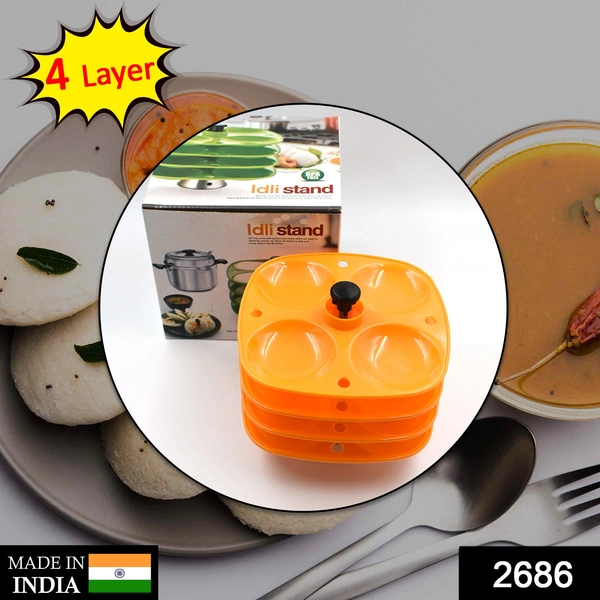 Deo Dap 2686 4 Layer Idli Stand used in all kinds of household kitchen purposes for holding and serving idlis. - 1050