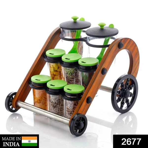 Deo Dap 2677 Rajwadi Spice Jar Stand and holder for supporting jars, bottles etc. including all kitchen purposes. - 3055