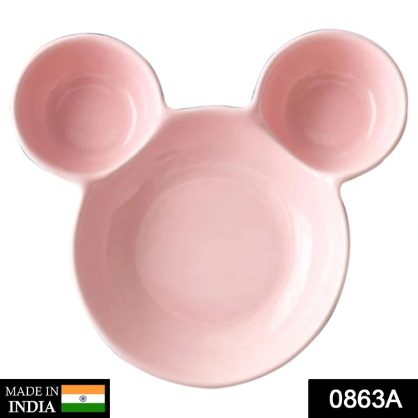 Deo Dap 0863A Unbreakable Plastic Mickey Shaped Kids/Snack Serving Plate (Without Sticker) - 300