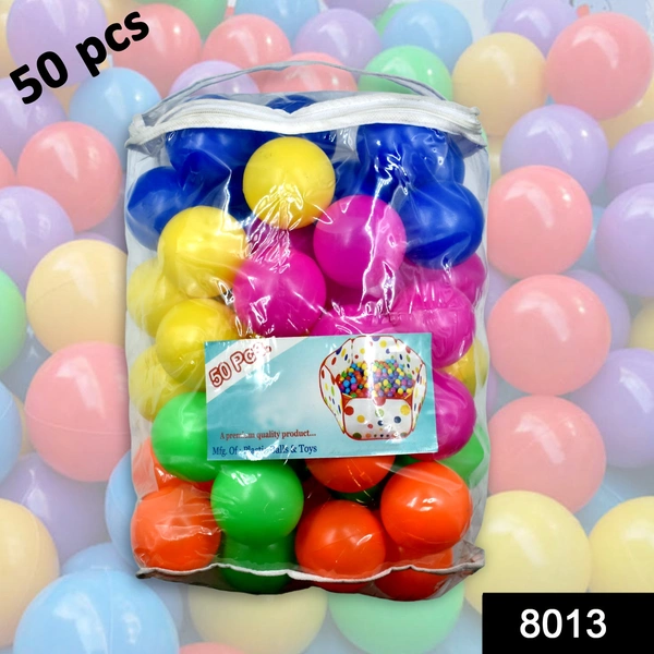 Shubh Luxmi 8013 Medium Size Premium Balls Color Balls for Kids Pool Balls Set (50 pcs)