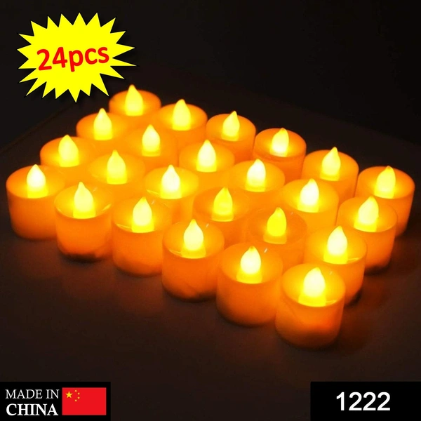 Shubh Luxmi 1222  Festival Decorative - LED Yellow Tealight Candles (White, 24 Pcs)