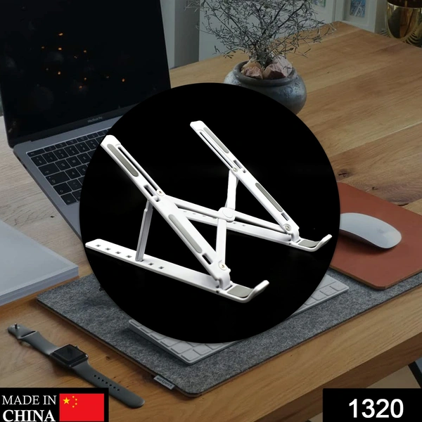 Shubh Luxmi 1320 Adjustable Laptop Stand Holder with Built-in Foldable Legs and High Quality Fibre