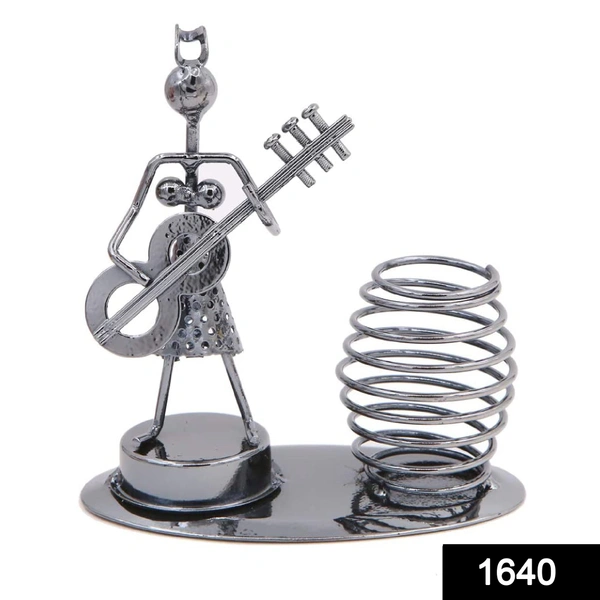 Shubh Luxmi 1640 Girl Musician Playing  Pen Stand Showpiece