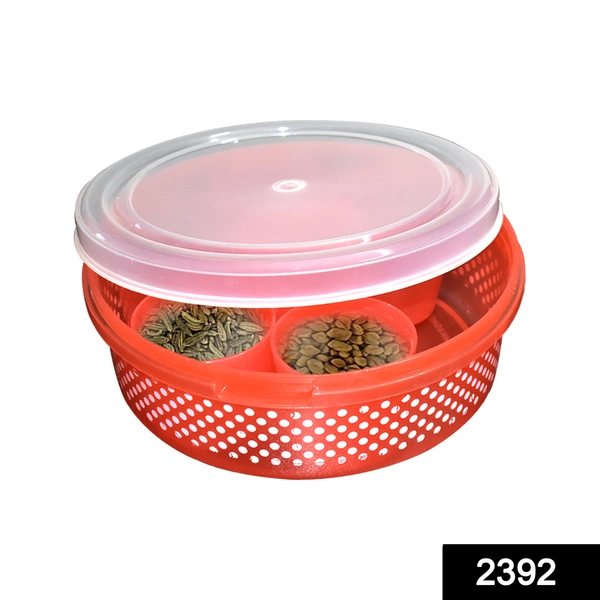 Shubh Luxmi 2392 Plastic Round Spice Box / Masala Dabba