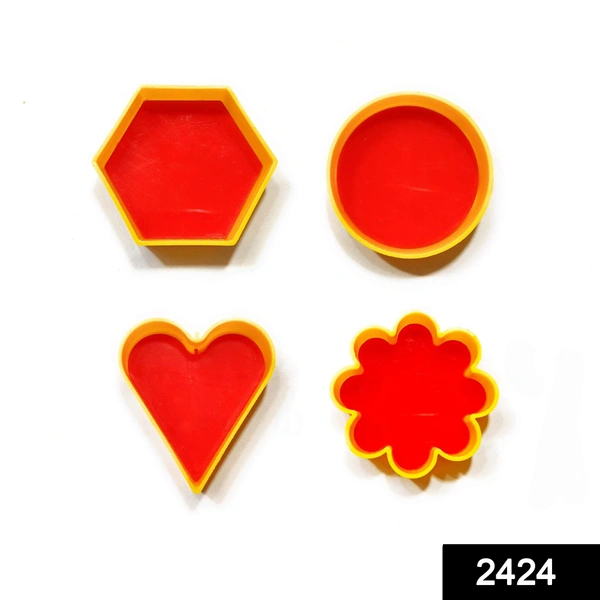 Shubh Luxmi 2424 Cookie Cutter with Shape Heart Round Star and Flower (4 Pack)