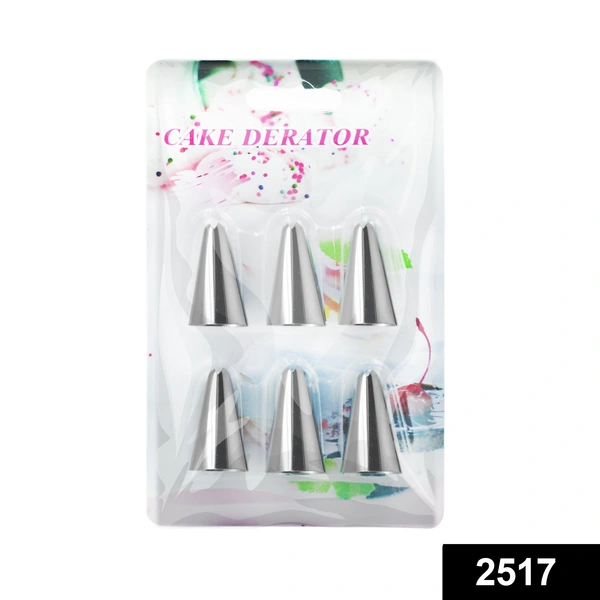 Shubh Luxmi 2517 Cake Decorating Stainless Steel Nozzle (6pcs)