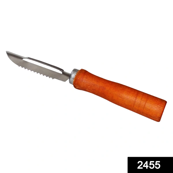Shubh Luxmi 2455 Wooden Handle and Stainless Steel Vegetable Peeler