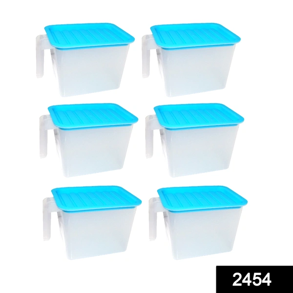 Shubh Luxmi 2454 Air Tight Unbreakable Big Size 1100 ml Square Shape Kitchen Storage Container (Set of 6)