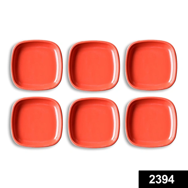 Shubh Luxmi 2394 Microwave Safe Quarter Plates  Square 6 Pcs,