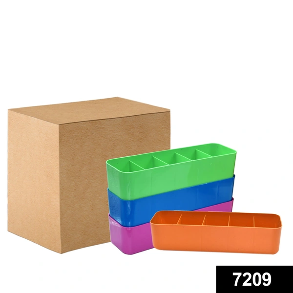 Shubh Luxmi 7209 Dividers Tray Organizer Clear Plastic Case Storage Tray (Multicolour)