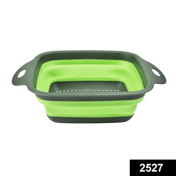 Shubh Luxmi 2527 Silicone Square Plastic Folding Collapsible Durable Kitchen Sink Dish Rack