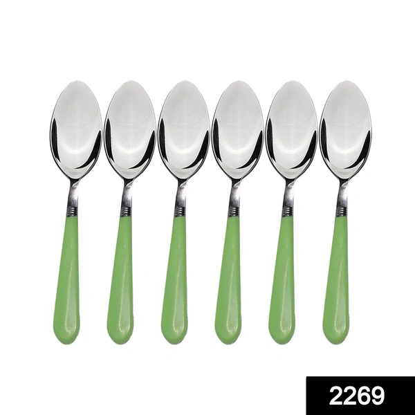 Shubh Luxmi 2269 Stainless Steel Spoon with Comfortable Grip Dining Spoon Set of 6 Pcs