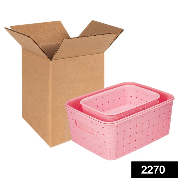 Shubh Luxmi 2270 Multipurpose Smart Shelf Basket  Storage Basket (Set 3 Pc)