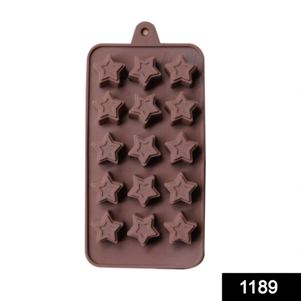 Shubh Luxmi 1189 Food Grade Non-Stick Reusable Silicone Star Shape 15 Cavity Chocolate Molds / Baking Trays
