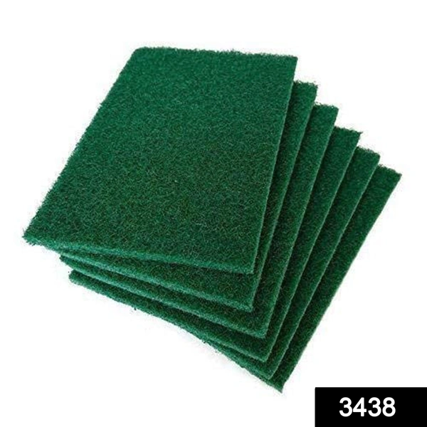 Shubh Luxmi 3438 Scrub Sponge Cleaning Pads Aqua Green (Pack Of 6)