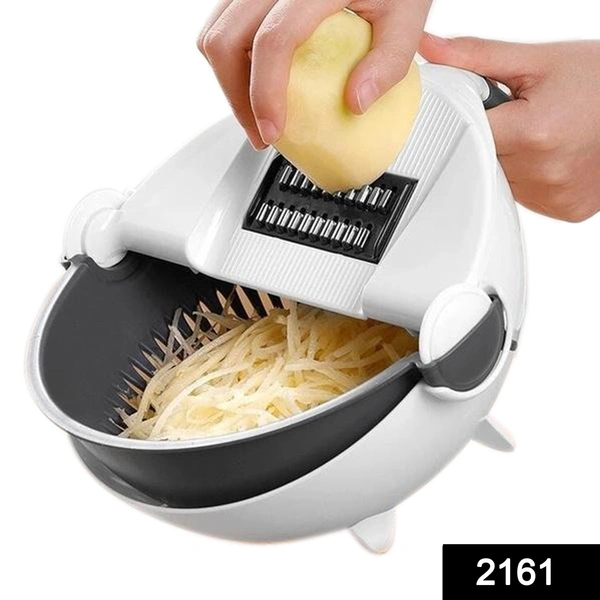 Shubh Luxmi 2161 10 in 1 Multifunctional Vegetable Fruits Cutter/Slicer Shredder with Rotating Drain Basket
