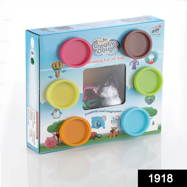 Shubh Luxmi 1918 Non-Toxic Creative 50 Dough Clay Mould 5 Different Colors, (Pack of 6 Pcs)