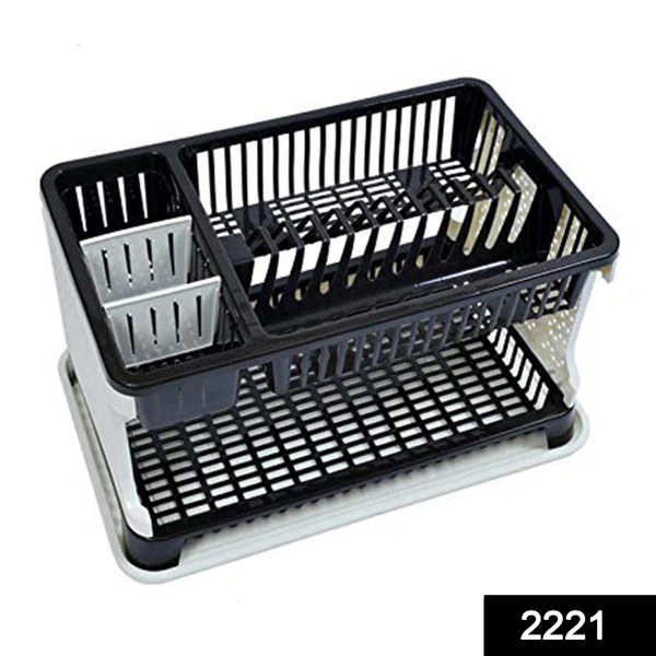 Shubh Luxmi 2221 Kitchen Organizer Rack with Water Storing Tray/Dish Rack