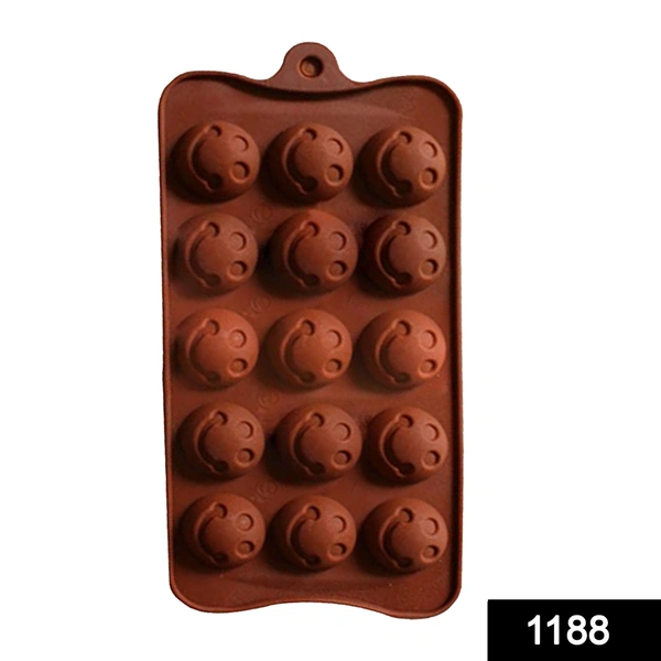 Shubh Luxmi 1188 Food Grade Non-Stick Reusable Silicone Smile Shape 15 Cavity Chocolate Molds / Baking Trays