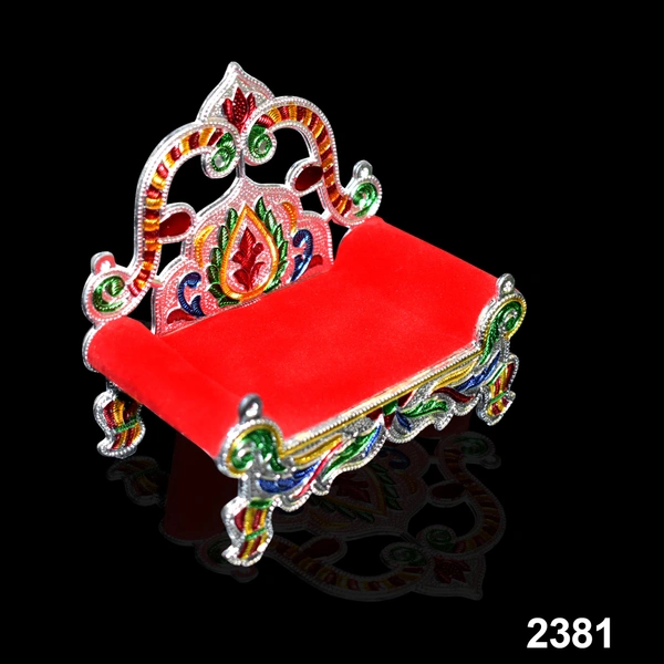 Shubh Luxmi 2381 Ladoo Bal Gopal Small Sinhasan for Pooja Mandir Krishna Sofa Asan