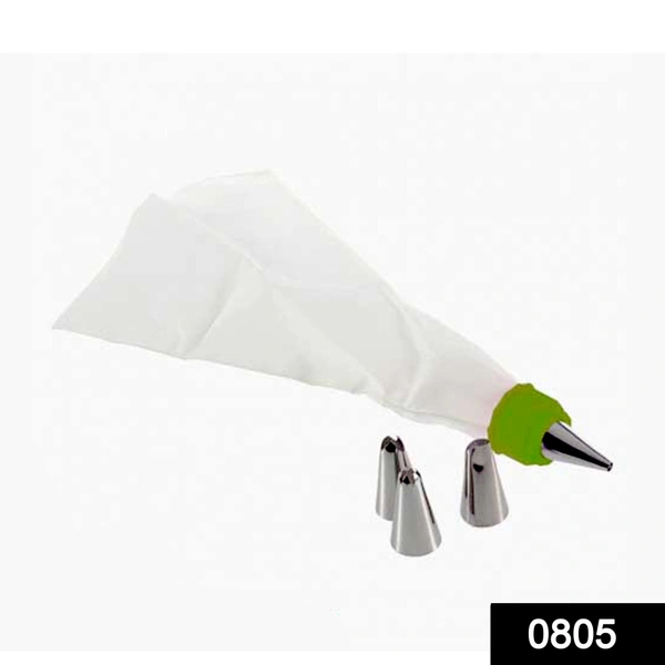Shubh Luxmi 0805 Cake Decorating Nozzle with Piping Bag Stainless Steel Piping Cream Frosting Nozzles