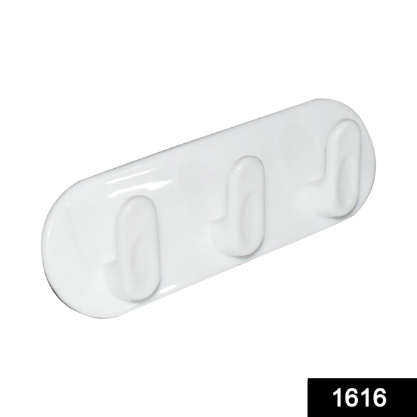 Shubh Luxmi 1616 Plastic Hooks for Wall Hanging Holder (1pc , 3 Hooks)