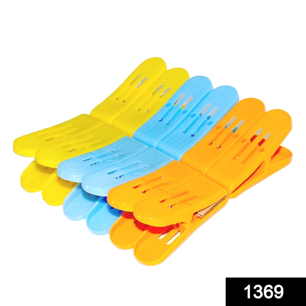 Shubh Luxmi 1369 Plastic Cloth Double Pin Clips for cloth Dying cloth (multicolour) (Pack of 12)